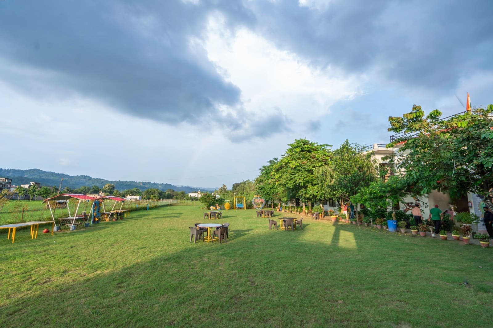 Resort garden and relaxing outdoor space at Corbett Treat Resort
